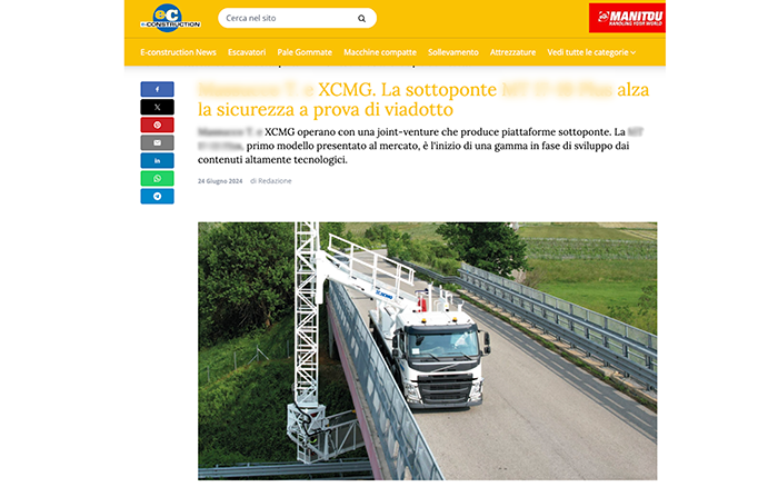 欧洲媒体e-CONSTRUCTION点赞k豆钱包桥梁检测车