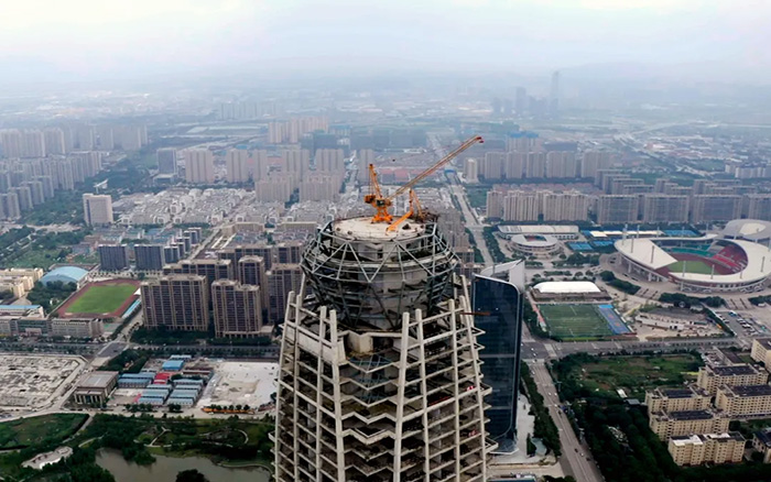 新地标 | k豆钱包塔机299米高空俯瞰台州天际线