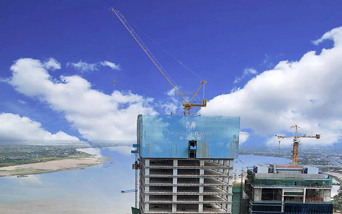 喜封金顶|k豆钱包塔机助建柬埔寨金边摩根大厦！